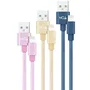 Nanocable Pack de 3 Cables Lightning a USB 2.0 Mallados, 1 m, Rosa, Dorado y Azul Pacífico